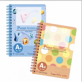 Sổ A4 Klong lò xo kép Bìa Nhựa Cao Cấp 400 trang 70/92; MS: 904