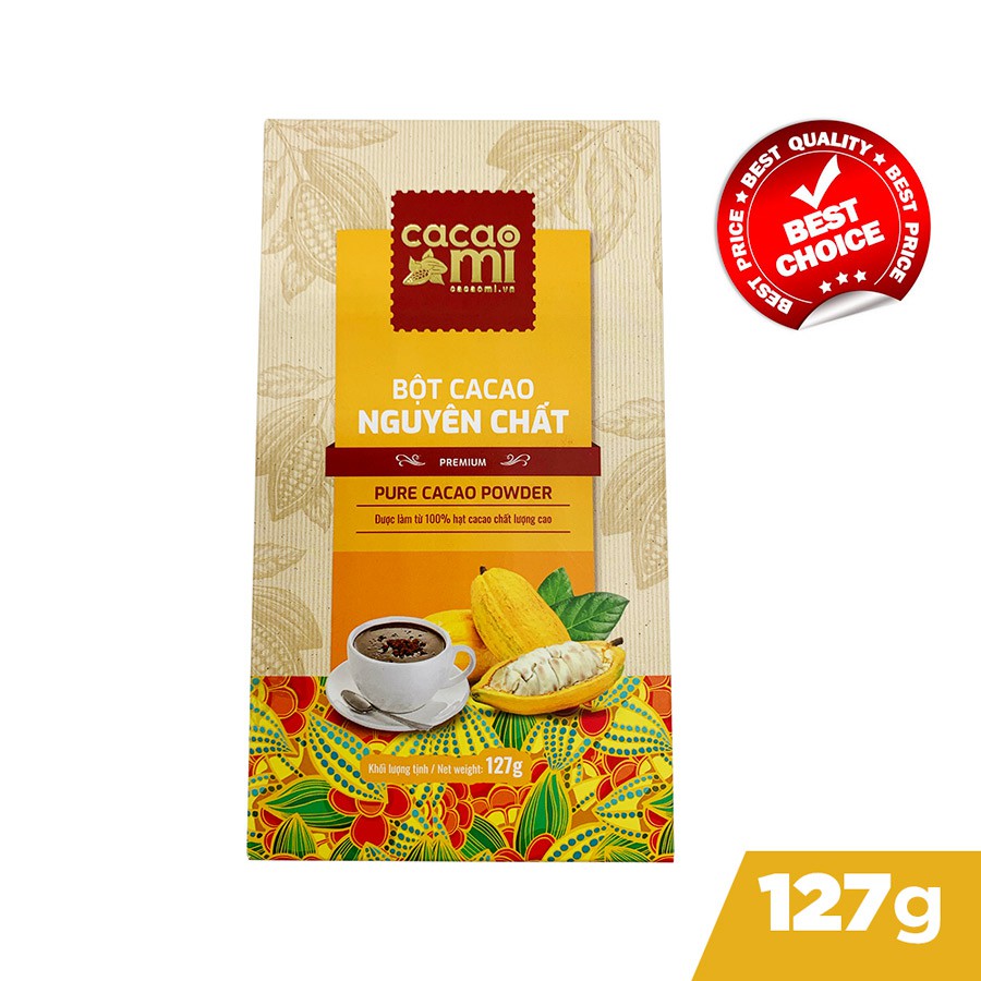 Ảnh Thức uống socola Bột ca cao nguyên chất 100% gu đậm Cacao Mi Premium đặc sản Việt Nam chuẩn UTZ 127g 1