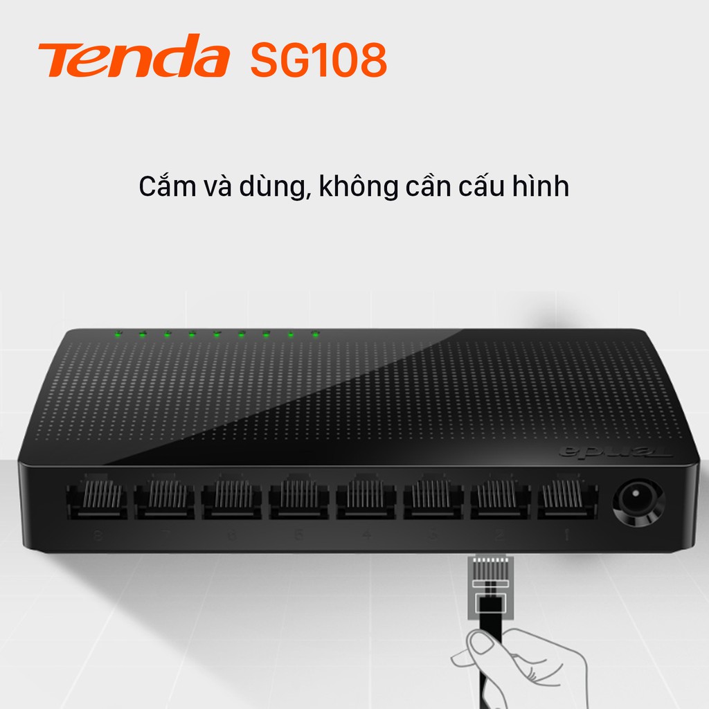Ảnh Bộ Chia Mạng Switch Để Bàn Tenda SG108 8 Cổng 10/100/1000Mbps - Hàng Chính Hãng 2