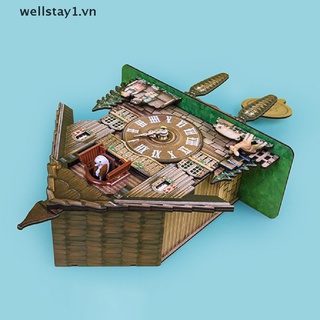 [wellstay1] Đồng Hồ Treo Tường Cuckoo Bằng Gỗ Thủ Công Cổ Điển