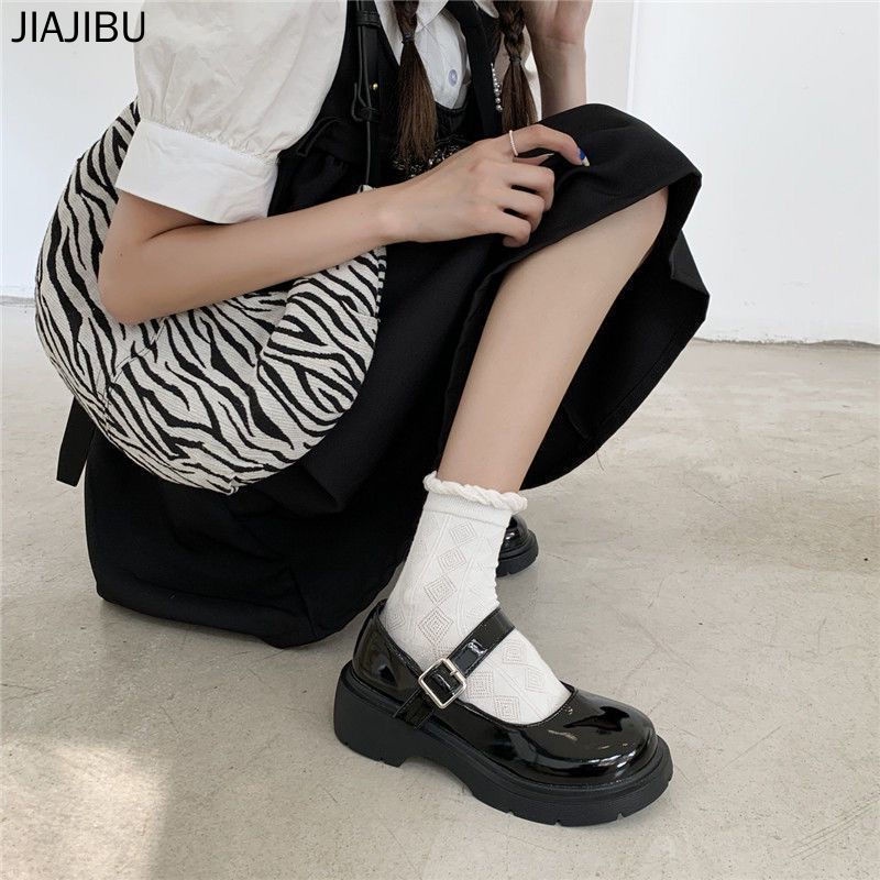 Size 35-44 Giày đồng Phục JK Nhật Bản Giày Lolita Mũi Tròn Màu Đen Korean Fashion Platform Mary Jane Shoes Black High Heel School Shoes for Teenage Girls Round Toe Doll Shoes Cute Princess Shoes Giày Khiêu Vũ Giày Eva Giày Da đế Mềm