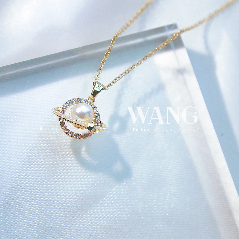 Vòng cổ Thép Titan Mạ Vàng 18k Mặt Hình Hành Tinh Thời Trang Hàn Quốc