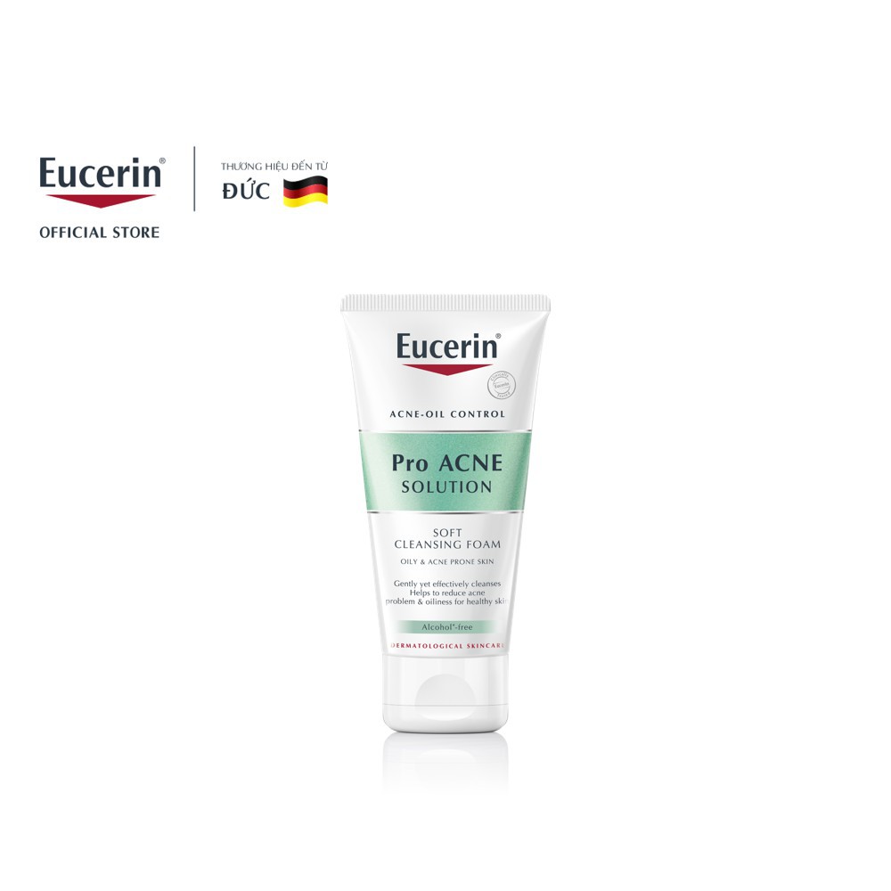 Sữa rửa mặt dạng bọt sạch sâu cho da nhờn Eucerin Pro Acne Cleansing Foam 50g