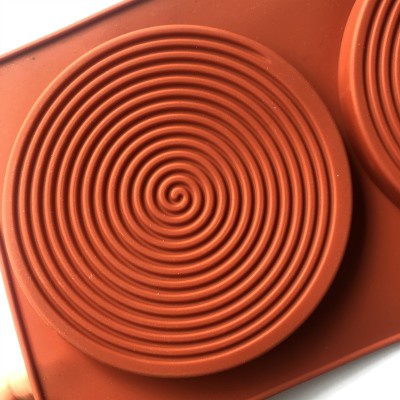 Khuôn Silicone Làm Bánh Mousse/Sô Cô La/Đá 2 Ngăn Hình Tròn Tiện Dụng