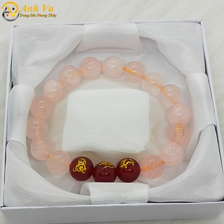 Vòng tay tam hợp thân tý thìn chất liệu mã não đã khai quang - cho nữ mệnh hỏa, thổ -may mắn tài lộc