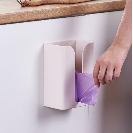 Hộp đựng giấy vệ sinh, Giấy ăn, Túi Nilong Cuộn Đa Năng Kèm Miếng Dán Tường Nano Sáng Tạo Mới - 88310 AMIZIN