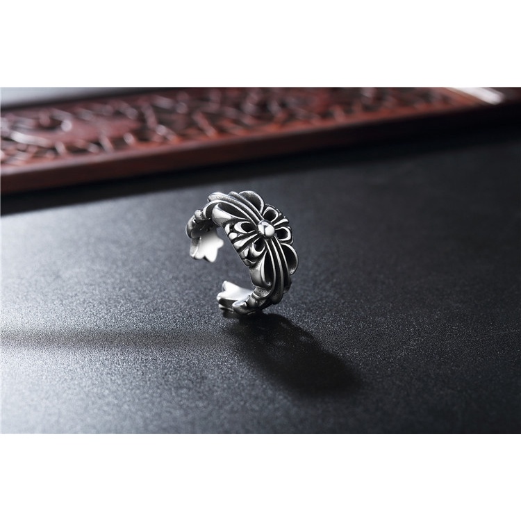 Nhẫn nam unisex titan chrome heart kiểu hở 04 không gỉ MR2211