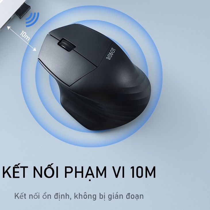 Ảnh Chuột Không Dây Bluetooth & USB Nano 2.4 GHz  ROBOT M350 Tĩnh Âm  - Độ Phân Phải 1600 DPI 3