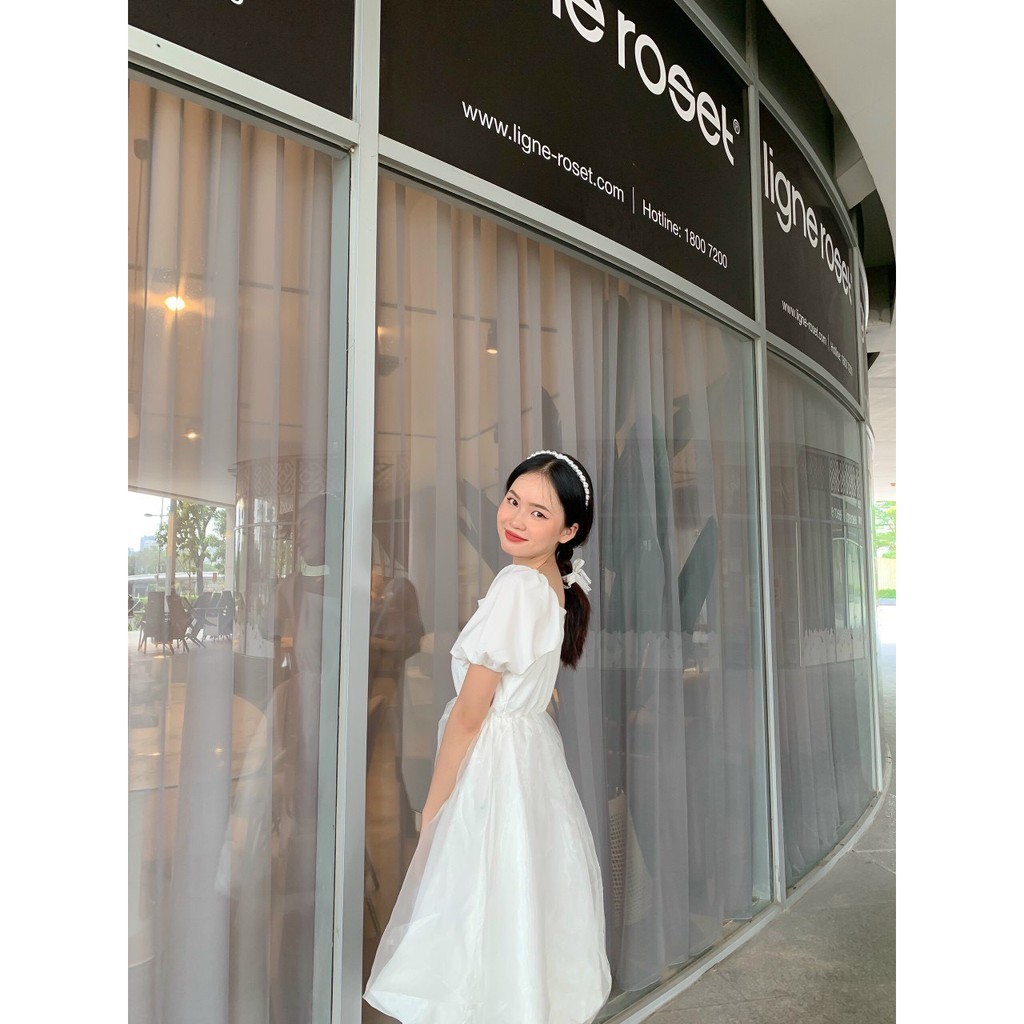 ĐẦM PHỒNG 2 MÀU TRẮNG ĐEN - UNIT DRESS