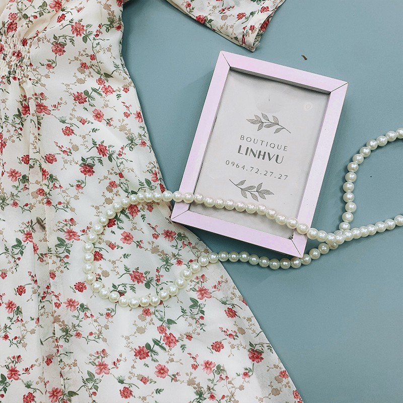 Váy hoa nhí,váy cổ vuông Vintage (hàng sẵn/ảnh thật) (1)