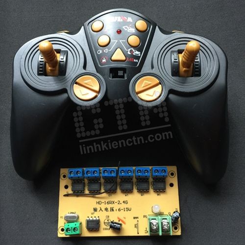 Bộ điều khiển RX, TX 2.4Ghz 15 kênh điều khiển 6 động cơ đảo chiều ...
