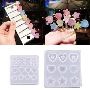 Khuôn Làm Kẹp Tóc Thủ Công Bằng Silicon Epoxy Họa Tiết Hoạt Hình Sáng Tạo
