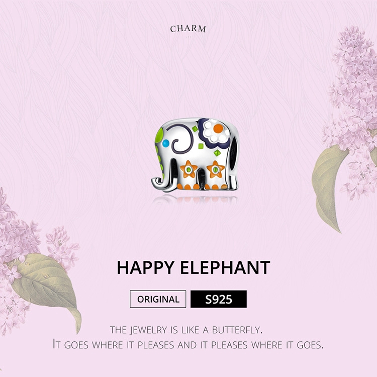 Hạt Charm Bamoer Hình Voi Bảo Hộ Kiểu Thái Tráng Men Nhiều Màu Dùng Để Tự Làm Trang Sức Dành Cho Nữ