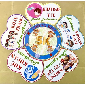 Hoa Thông Điệp 5K ép plastic - trang trí lớp (Đồ Dùng Dạy Học MIKI)