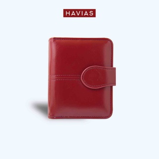 Ví Da Gấp Ngang HAVIAS Da Bò thật Nappa unisex kết hợp khoá ẩn Zipped LOM