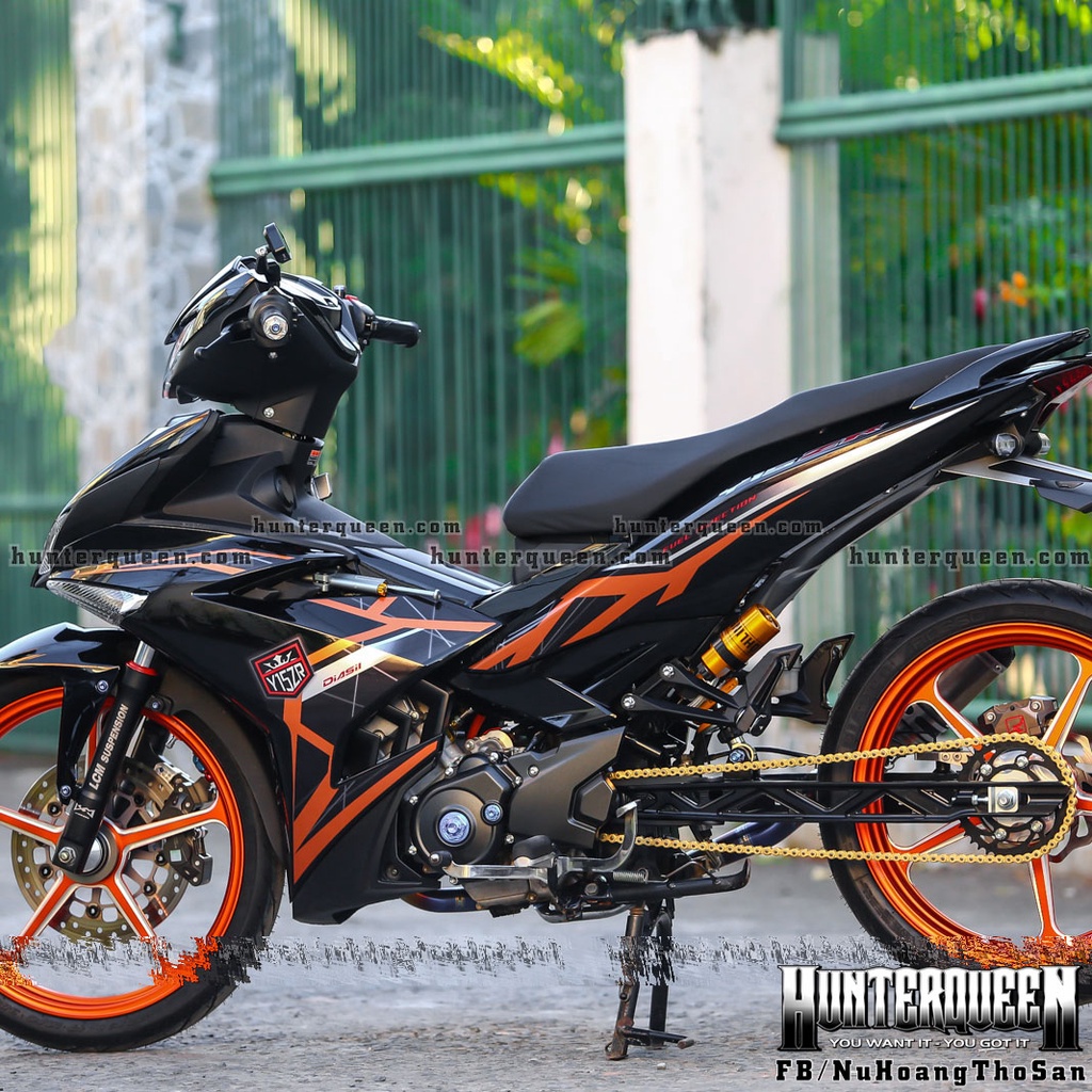 Tem rời in UV cao cấp, dán xe Exciter 150 màu đen. Mẫu tem Y15ZR  cam mới nhất 2022. Thịnh hành