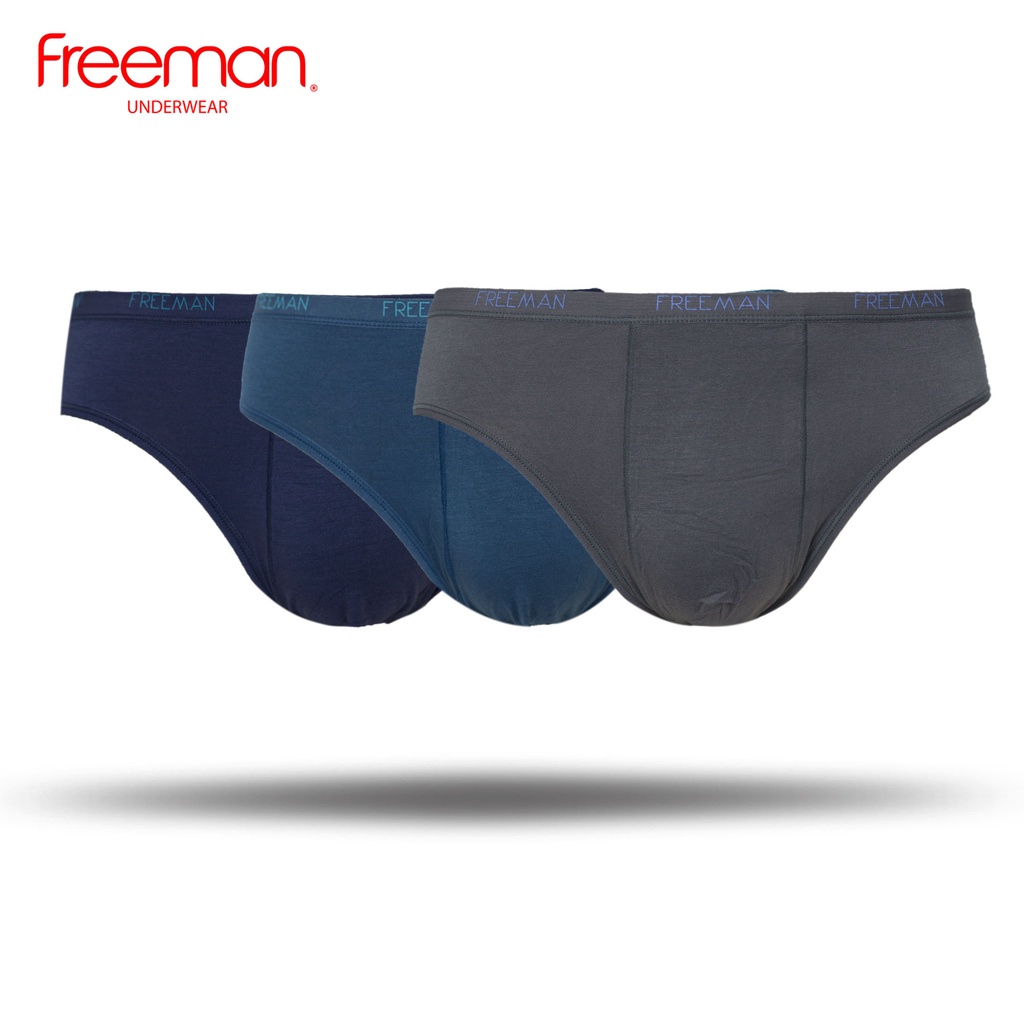 Quần lót nam chất liệu Viscose mềm mịn, thoáng mát, thiết kế lưng bản nhỏ dễ chịu Freeman [Combo 3] 6040
