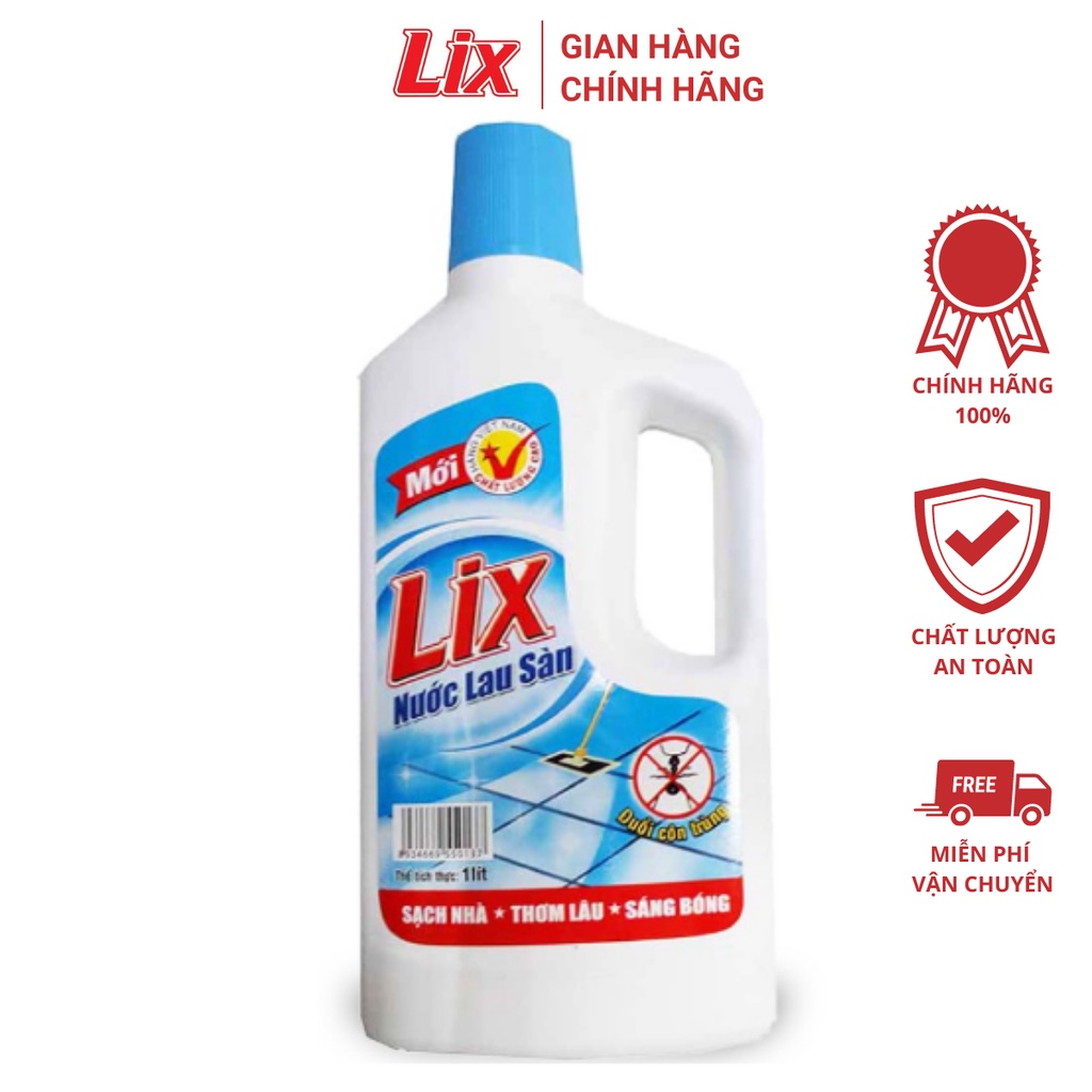 Ảnh Nước lau sàn LIX đuổi côn trùng Chai 1L LD115 nước lau sàn sạch nhà thơm lâu sáng bóng an toàn ngát hương thơm 1
