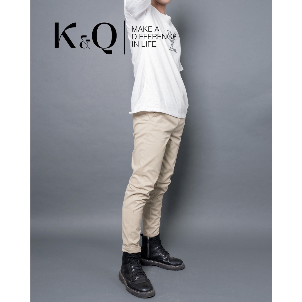 Ảnh Quần ống suông kaki co giãn KQ STYLING kem cao cấp 3