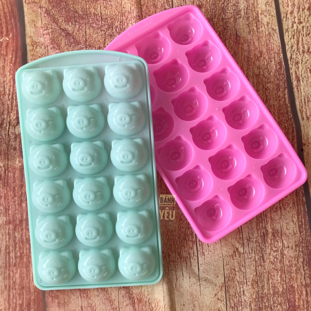 Khay Đá Hình Mặt Heo Nhựa Vĩnh Trường/ Khay làm thạch hình mặt heo - KH236
