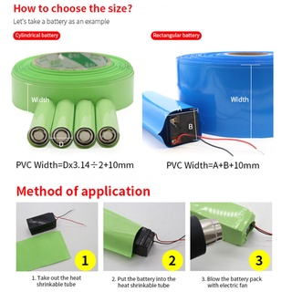 2 Mét Chiều Rộng7-50mm 18650 Pin Lipo Ống Co Nhiệt PVC Co Phim Lithium Vỏ Cáp Tay Li-ion Bọc Vỏ