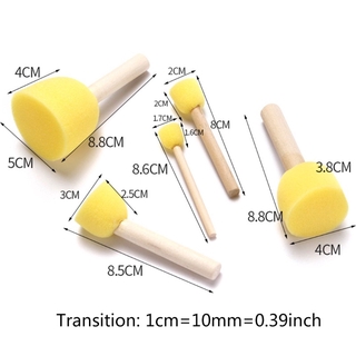 5 Cọ bọt biển có tay cầm bằng gỗ cho người mới tập vẽ