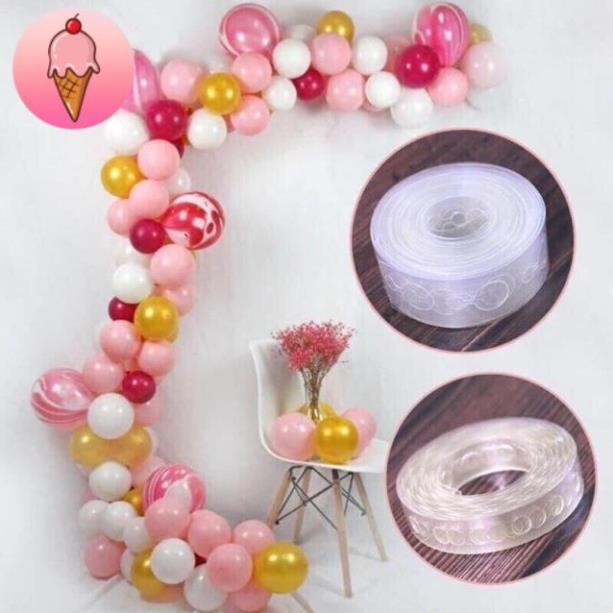 Dây kết bóng, dây nhựa gài bóng xoắn nghệ thuật trang trí sinh nhật, sự kiện - Kem Shop K17