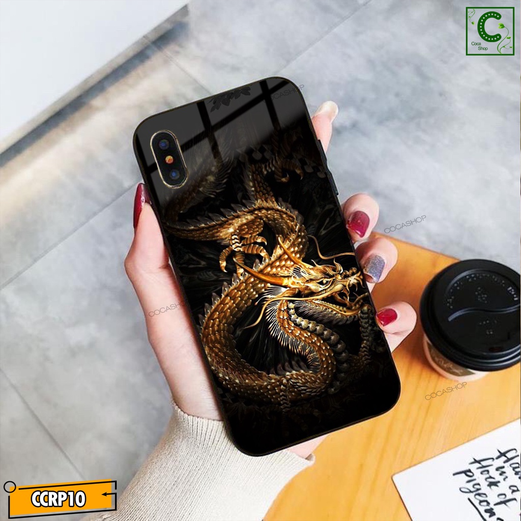 Ốp iPhone Mặt Kính Nano Dẻo - Đại Bàng Tia Sét và Rồng Vàng Cực Sang