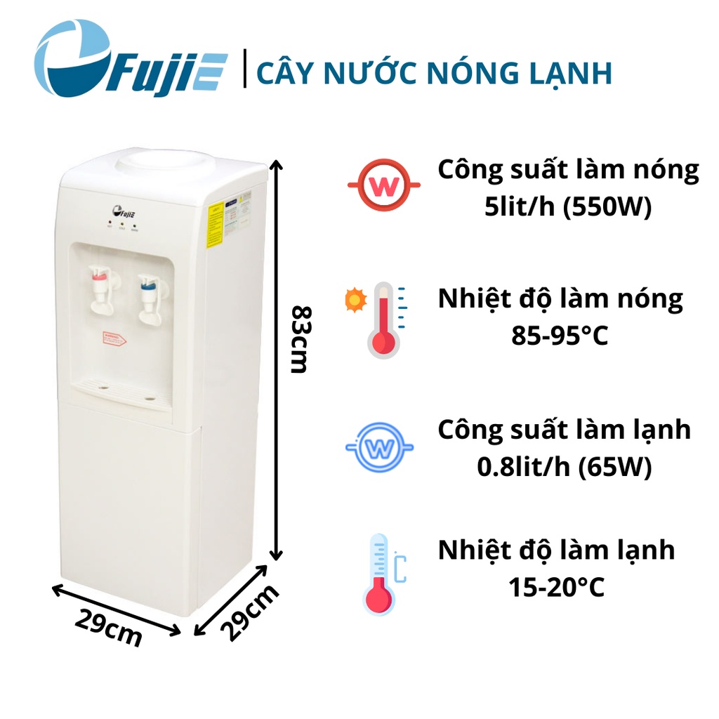 Cây nước nóng lạnh FujiE WD1105E, làm lạnh bằng chip điện tử , Bảo hành chính hãng 24 tháng