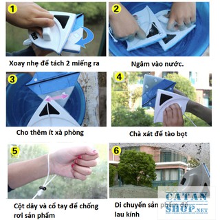 Dụng Cụ Lau Kính Tam Giác Hít 2 Mặt Nam Châm Tiện Lợi Vệ Sinh Chung Cư Văn Phòng-GD209-RKTamGiac