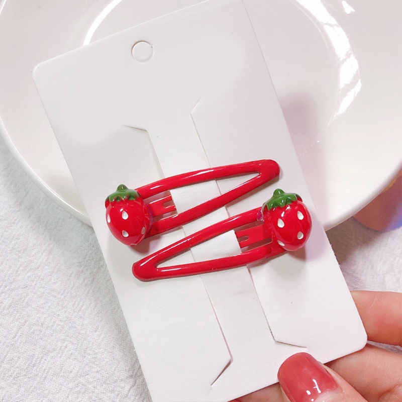 Dassbsug Trái Cây Đáng Yêu Barrettes Hoạt Hình 3D Dâu Kẹp Tóc Dễ Thương Snap Kẹp Tóc