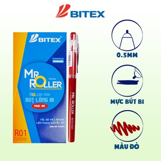 Bút lông bi Bitex R01 Xanh / đỏ / đen ngòi 0.5mm (5 cây)