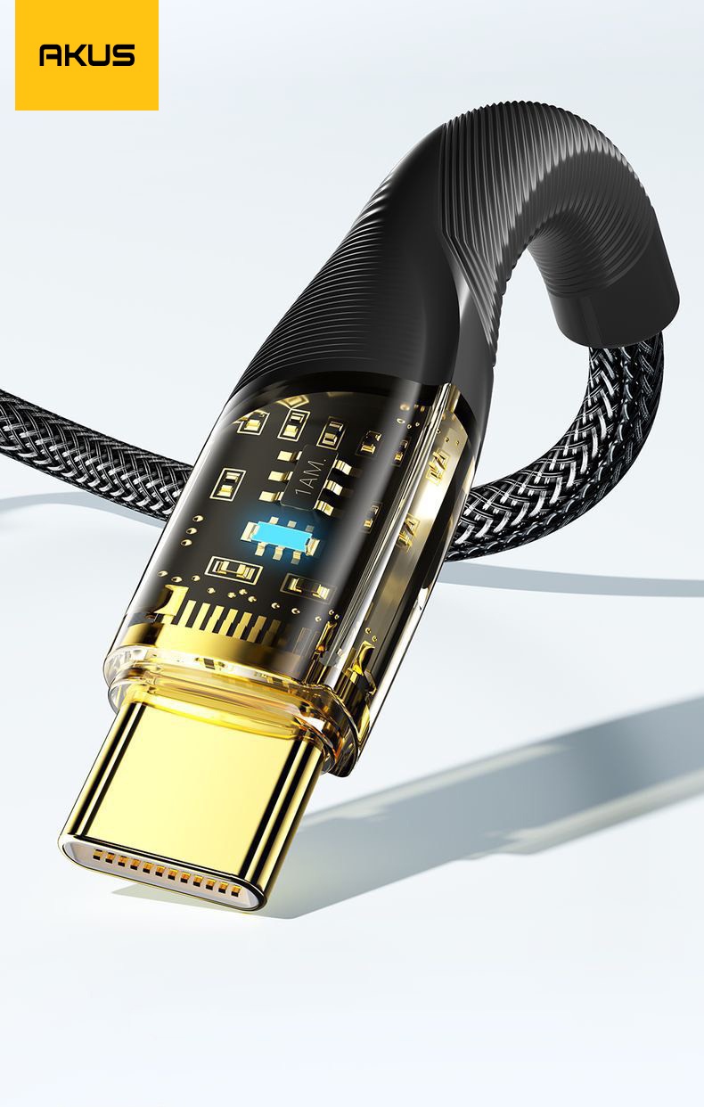 Mô tả Dây cáp sạc nhanh 66W type-C to Type-C AKUS - D59 - Hàng chính hãng - BH 12 tháng - 5