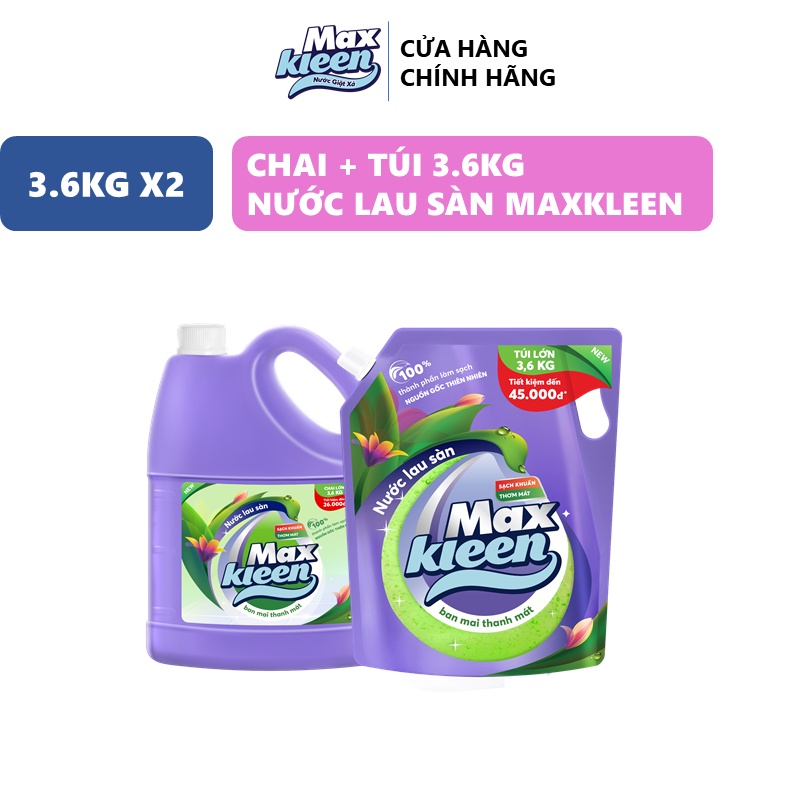 Ảnh Combo Chai Lau Sàn 3.6kg + Túi Lau Sàn 3.6kg MaxKleen Ban mai thanh mát 2