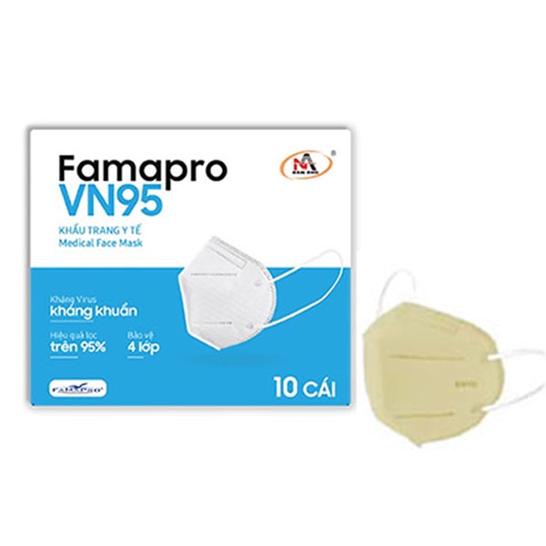 Ảnh COMBO 10 Hộp khẩu trang y tế kháng khuẩn 4 lớp Famapro VN95 (10 cái/hộp) 3