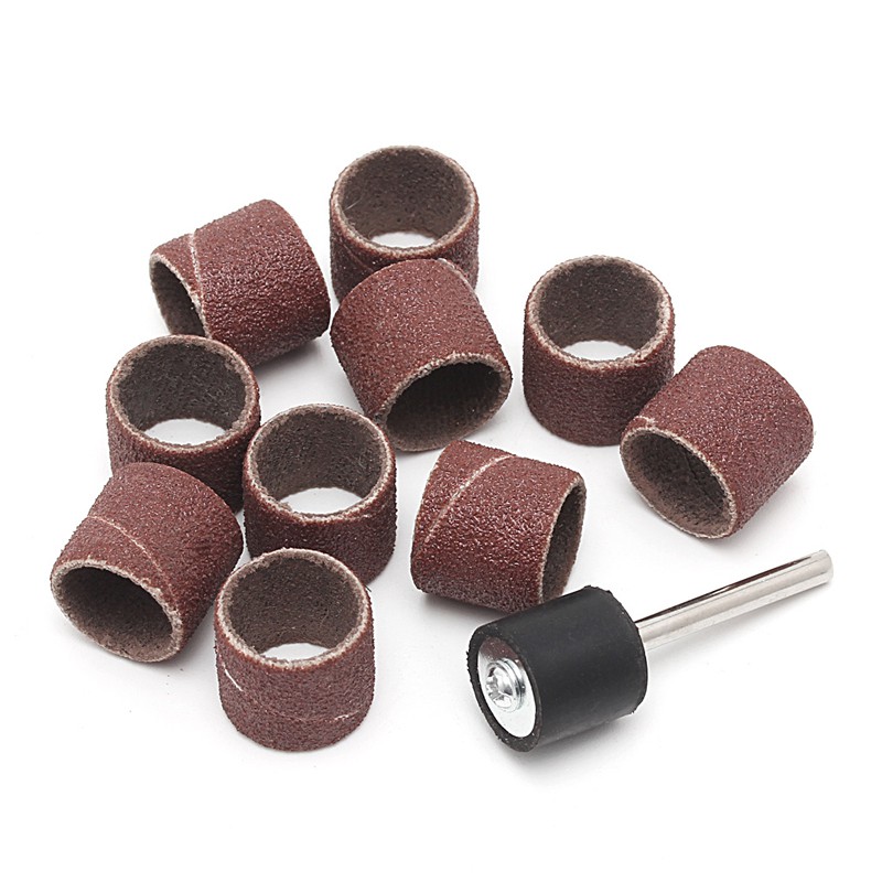 Bộ 10 đầu mài nhám 120# 12.5mm và trục quay 3.17mm tiện dụng để làm móng