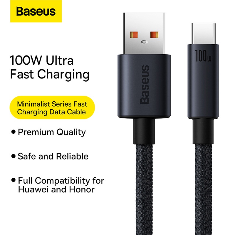 Cáp Sạc Baseus 100W USB Type C USB sang Type-C & cáp sạc 2 trong 1 thích hợp Cho Huawei Honor Samsung Xiaomi