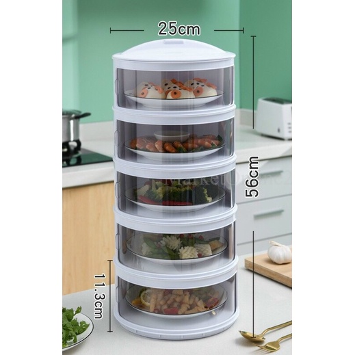Lồng bàn 5 TẦNG hộp đựng thức ăn GIỮ NHIỆT CHỐNG BỤI  CHỐNG CÔN TRÙNG ĐA NĂNG TIỆN DỤNG