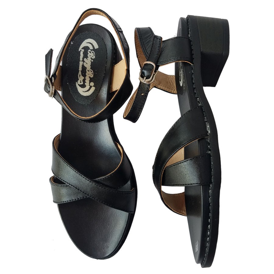 Giày Sandal Cao Gót Nữ BIGGBEN Da Bò Thật Cao 4 Phân HKD165