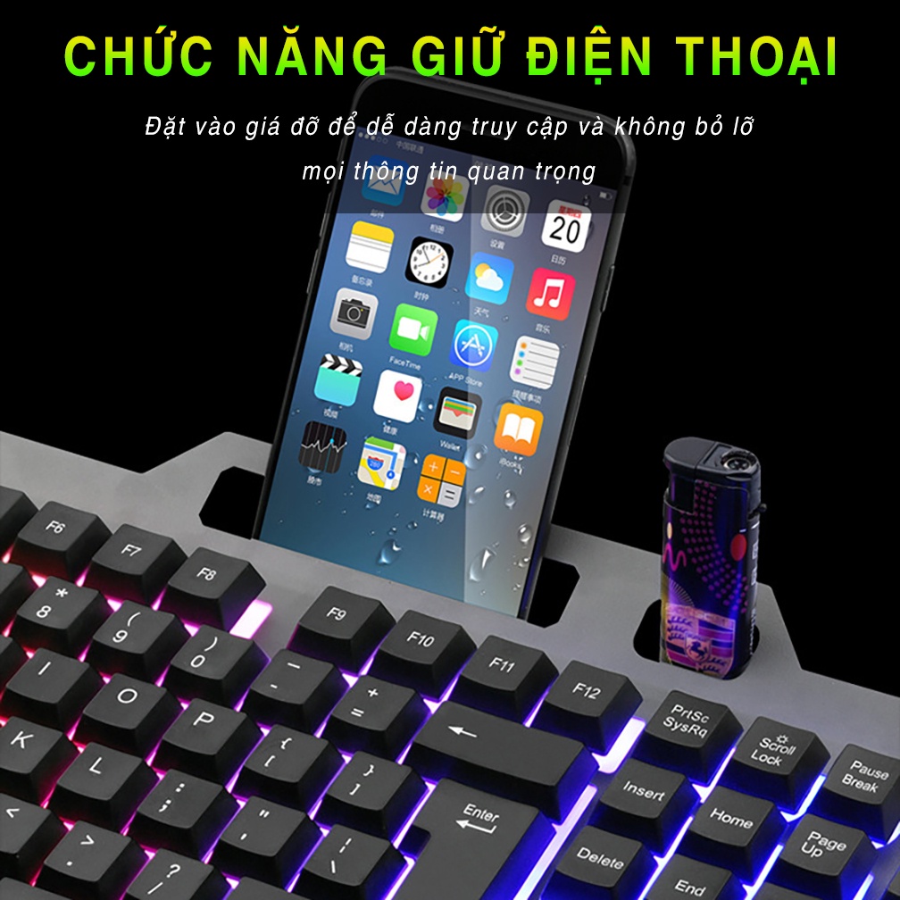 Bàn Phím Máy Tính Gaming SIDOTECH V5 PRO có dây LED RGB công thái học chống nước dành cho dân văn phòng và game thủ | BigBuy360 - bigbuy360.vn