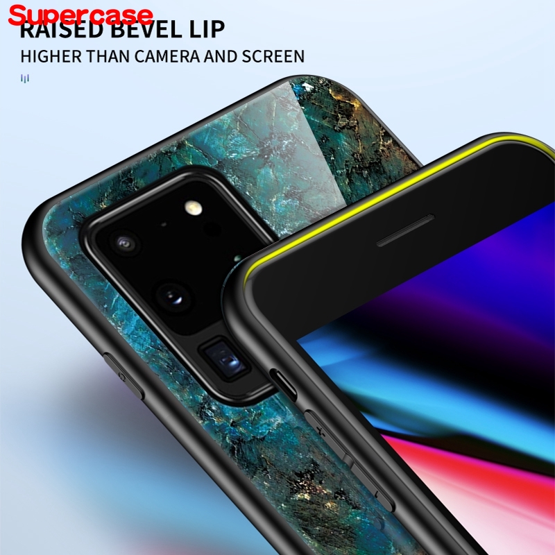 Ốp lưng nhựa cứng Kính Hoa Văn Đá Cẩm Thạch Thời Trang Cho Samsung Galaxy S20 Ultra S10 Plus 5g S10E