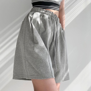 Quần ngắn ống rộng co giãn eo cao màu trơn dành cho nữ – Quần short dáng rộng thường ngày mùa hè vừa vặn 5 "