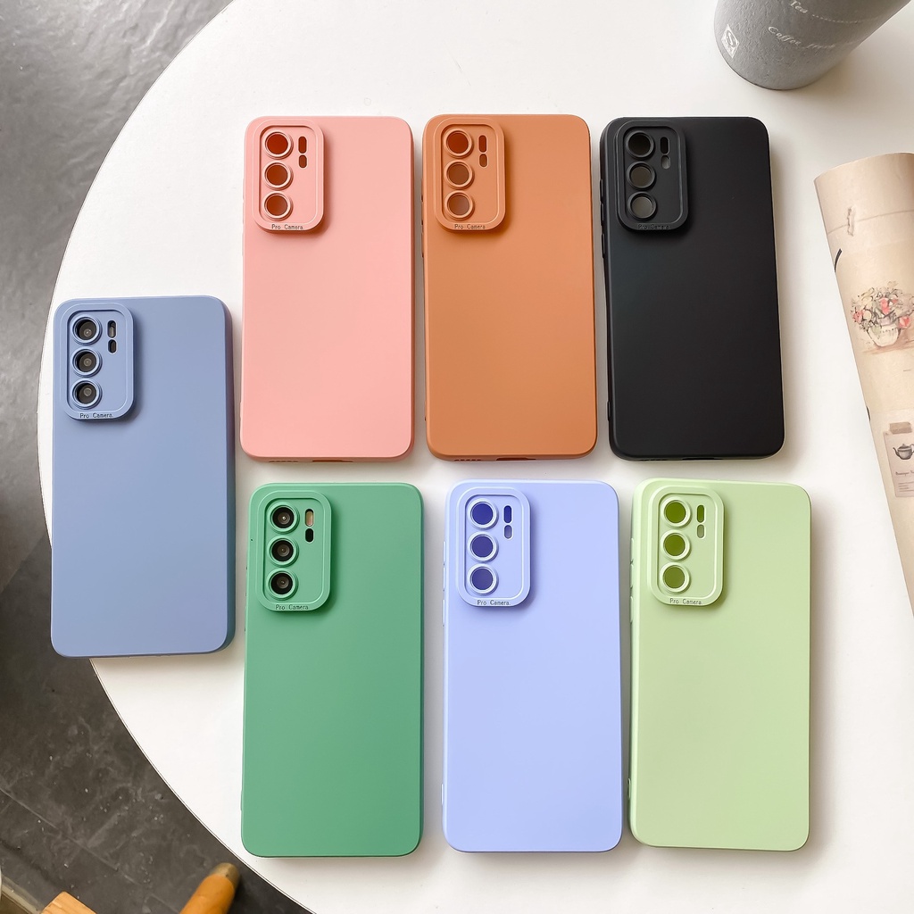 Ốp điện thoại viền vuông màu trơn chống sốc cho OPPO Reno 10 8T 8Z 8 7Z 7 6Z 6 5 Pro Plus Reno8 Reno7 Reno6 Reno5 Pro+ 2023 4G 5G