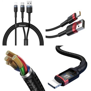 Cáp sạc nhanh USB/TypeC sang LaiNing Baseus CATKLF-ELG1 Cafule dài 1.2m hỗ trợ PD 18W max 2.4A
