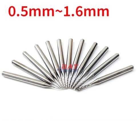 10-tlg. Mikrobohrer Set Aus Hartmetall – 1,1 Bis 2,0 Mm, Für PCB, Gravur & Metall, 3,175 Mm Schaft