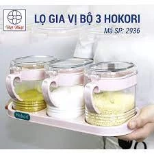 Bộ 3 Lọ Đựng Gia Vị Có Thìa Hàng Cao Cấp Hokori Việt Nhật