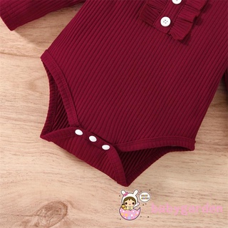 Babygarden-0-18 tháng tuổi Bộ trang phục bé gái, Áo liền quần dài tay có gân + Váy xếp ly kẻ sọc + Bộ băng đô