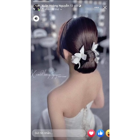 nơ cài tóc có kẹp sắt