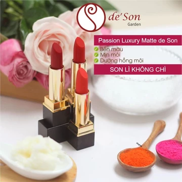 Son Thỏi Lì Handmade Passion Luxury Matte De' Son Garden Lipstick Không Chì Siêu Lì 5g
