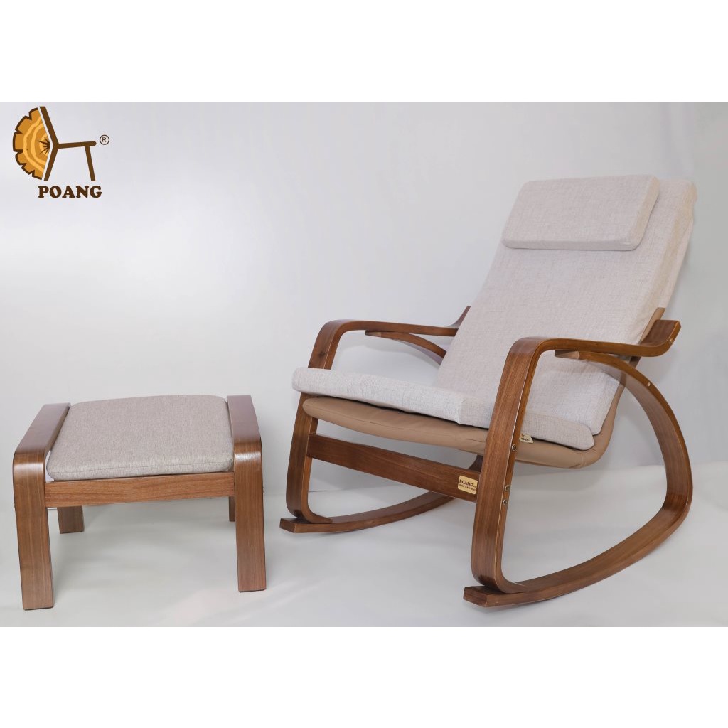 Ảnh Bộ ghế Poang cao cấp khung gỗ plywood óc chó 3